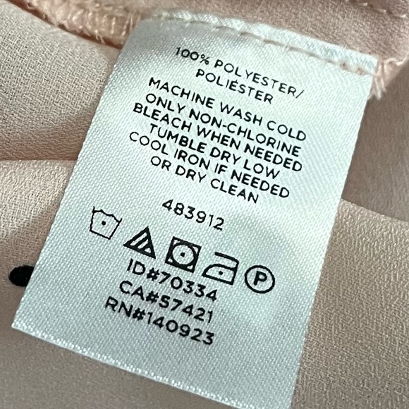 NWT LOFT Pale Pink Pleated Bow Tie Front Blouse With Black Polka Dots Sz: M - Picture 8 of 10